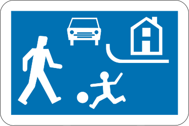 Begin of a residential area - Road Sign