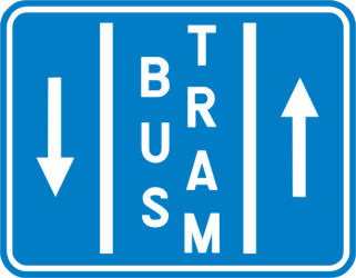Lane for buses and trams - Road Sign
