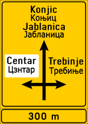 Information about the directions of the crossroad - Road Sign