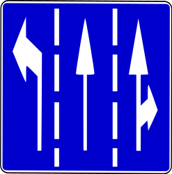Lane usage and direction overview - Road Sign