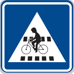 معبر لراكبي الدراجات - لافتة طريق