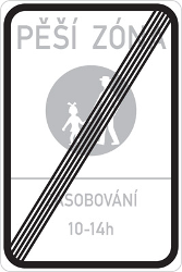 End of the zone for pedestrians - Road Sign