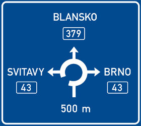Information about the directions of the roundabout - Road Sign