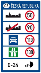 حدود السرعة الوطنية - لافتة طريق
