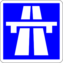 Motorway begins - Road Sign