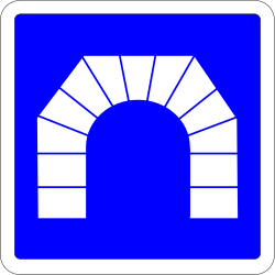 Begin of a tunnel - Road Sign