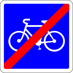 End of the lane for cyclists - Road Sign