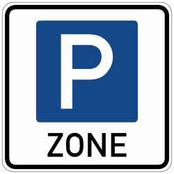 Begin of a parking zone - Road Sign