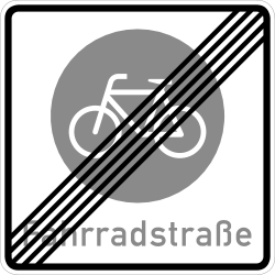 End of the lane for cyclists - Road Sign