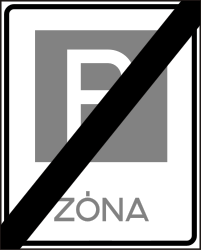End of the parking zone - Road Sign