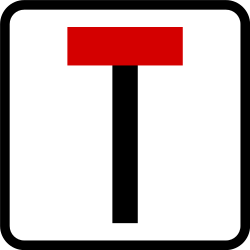 Road ahead is a dead end - Road Sign