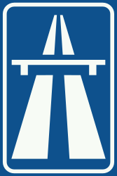 Motorway begins - Road Sign