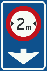 Maximum width of a lane - Road Sign