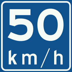 Recommended speed - Road Sign