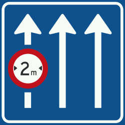 Width of the lane - Road Sign