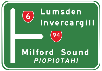 Information about the destination of the ramp - Road Sign