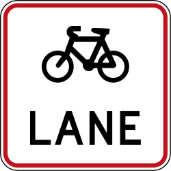 Lane for cyclists - Road Sign