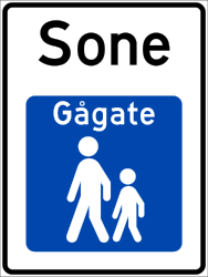 Begin of a zone for pedestrians - Road Sign