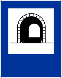 Begin of a tunnel - Road Sign