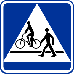 Crossing for pedestrians and cyclists - Road Sign
