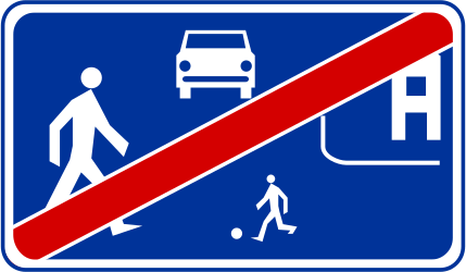 End of the residential area - Road Sign