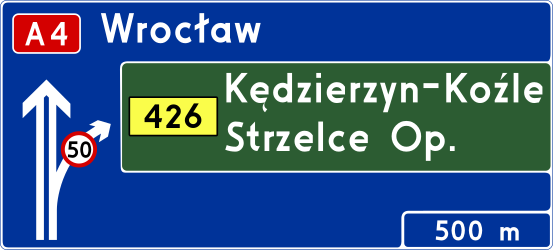 Information about the next exit - Road Sign
