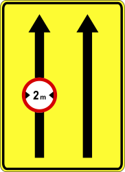 Maximum width of a lane - Road Sign
