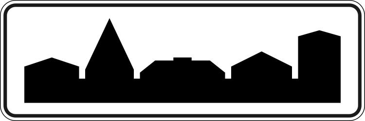 Begin of a built-up area - Road Sign