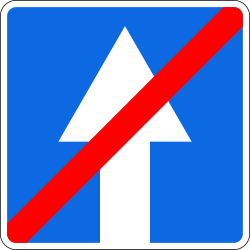 End of the road with one-way traffic - Road Sign