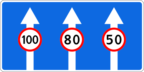 Maximum speed of a lane - Road Sign