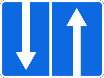 Road with two-way traffic - Road Sign