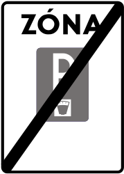 End of the zone with charged parking time - Road Sign