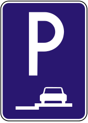 Parking only allowed on the sidewalk - Road Sign