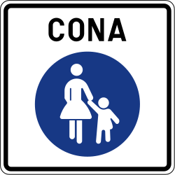 Begin of a zone for pedestrians - Road Sign