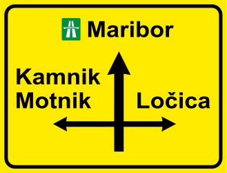 Information about the directions of the crossroad - Road Sign