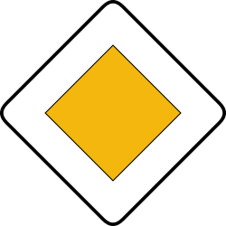 Priority road ahead - Road Sign
