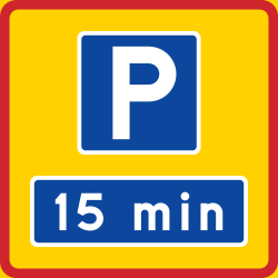 Begin of a zone with limited parking time - Road Sign
