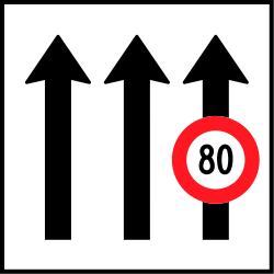 Maximum speed of a lane - Road Sign