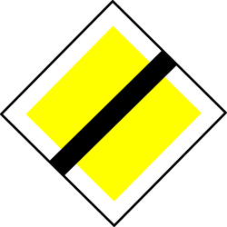Priority road ends - Road Sign