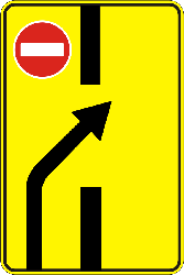 End of the changed direction of the lanes - Road Sign