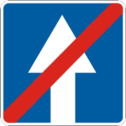 End of the road with one-way traffic - Road Sign