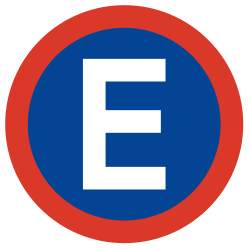 Mandatory exclusive parking spot - Road Sign