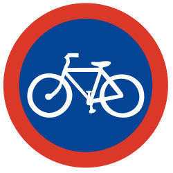 Cyclist must use mandatory path - Road Sign