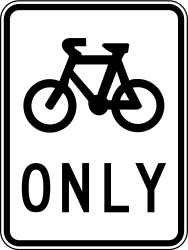 Cyclist must use mandatory path - Road Sign