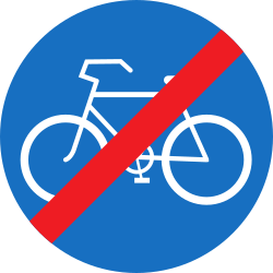 End of the path for cyclists - Road Sign