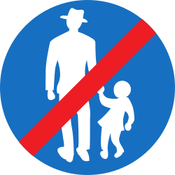 End of the path for pedestrians - Road Sign