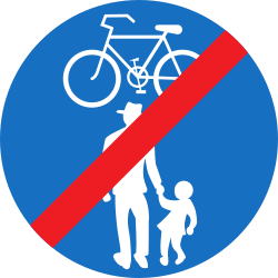 End of the shared path for pedestrians and cyclists - Road Sign
