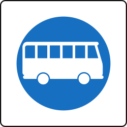 Mandatory lane for buses - Road Sign