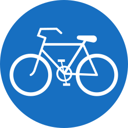 Cyclist must use mandatory path - Road Sign
