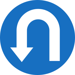 Turning around mandatory (U-turn) - Road Sign